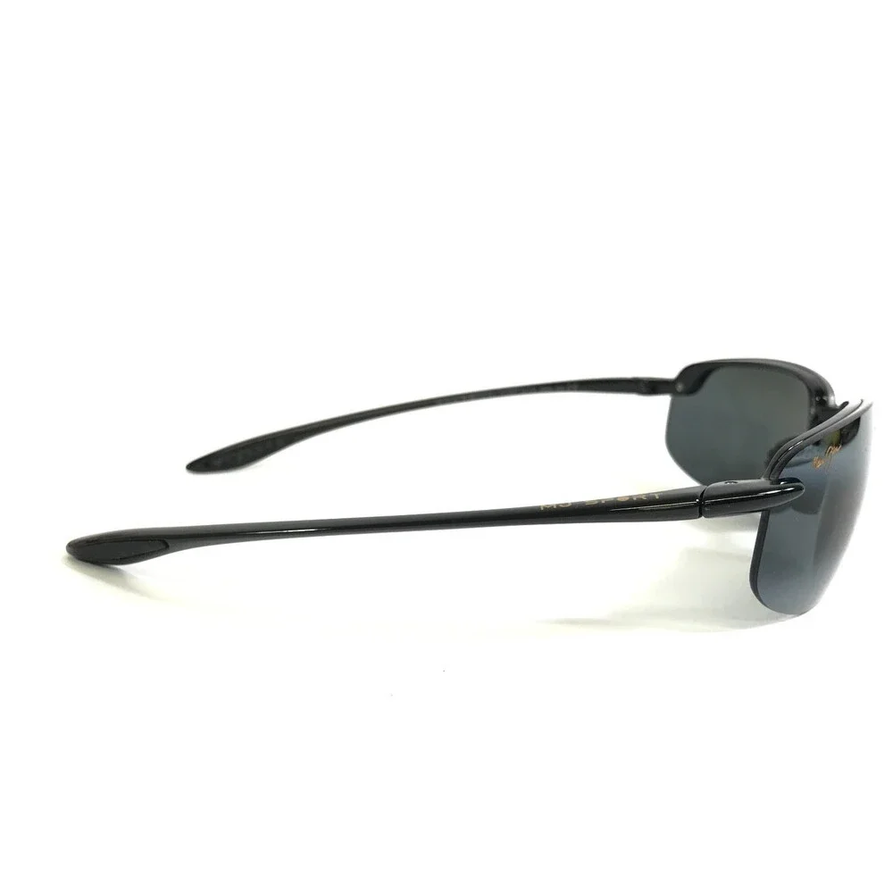 Maui Jim Sunglasses Ho'okipa MJ-407-02 Black Rimless Frames with Neutral Gray